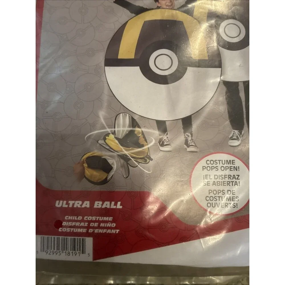 Disguise Pokemon Ultra Ball Costume Kids One Size Pikachu Pokeball Outfit